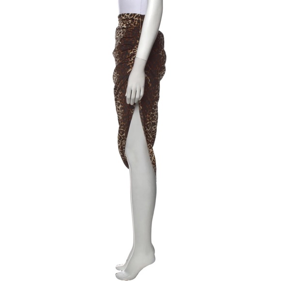 Veronica Beard Ari Silk Animal Print Side Ruched Midi Skirt - Picture 6 of 12
